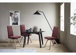 Polsterstuhl STRESSLESS "Laurel", rot (bordeaux batick, eiche natur), B:49cm H:105cm T:60cm, Leder BATICK: BATICK ist ein leicht korrigiertes, durchgefärbtes und genarbtes Möbelleder, bei dem die meisten Unebenheiten und Spuren in der Regel entfernt wurden., Stühle, Polsterstuhl, High Back, Größe L, mit schräggestellten Beinen in Eiche natur