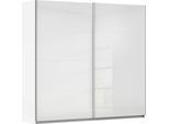 Schwebetürenschrank OTTO HOME "Kleiderschrank Schrank Garderobe Schlafzimmerschrank THANOS", weiß (alpinweiß, hochglanz weiß), B:226cm H:229cm T:62cm, Holzwerkstoff, Schränke, Schwebetürenschrank, Optional mit Spiegel, Metall-Griffleisten alufarben MADE IN GERMANY