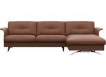 Ecksofa FLEXLUX "Glow, super bequem durch hochwertigem Sitzaufbau mit Federkern, L-Form", braun (old chestnut braun), B:273cm H:81cm T:158cm, 100% Echteder, Sofas, Ecksofa, Modernes skandinavisches Design