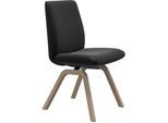 Polsterstuhl STRESSLESS "Laurel", schwarz (schwarz paloma, walnuss), B:49cm H:92cm T:59cm, Leder PALOMA: PALOMA ist ein durchgefärbtes Semianilin-Möbelleder mit natürlicher Narbung., Stühle, Polsterstuhl, Low Back, Größe L, mit schräggestellten Beinen in Walnuss