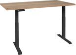 Schreibtisch MÄUSBACHER "Big System Office", schwarz (schwarz matt, eiche sägerau, schwarz matt, eiche sägerau), B:180cm, Tische, Schreibtisch, Breite 180 cm, elektrisch höhenverstellbar
