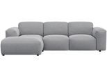 Ecksofa FLEXLUX "Lucera Chaislongue rechts oder links, L-Form, bequem", grau (sophisto grau), B:251cm H:73cm T:171cm, 100% Polyester, Sofas, Ecksofa, modern & anschmiegsam, Kaltschaum, Stahl-Wellenunterfederung