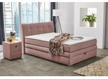 Boxspringbett JOCKENHÖFER GRUPPE "Amelie", rosa (rosé 369, 05), B:154cm L:217cm, Topper: 100% Polyurethan, Bezug (100% Polyester) abnehmbar und waschbar bis 60º C;Spiegelfläche der Matratze: 100% Polyester;Bettgestell und seitliche Einfassung der Matratzen: Feinstruktur, 100% Polyester, Komplettbetten, Boxspringbett, mit Bettkasten und Topper, erhältlich in 120 & 140cm Breite