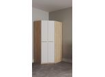 Eckkleiderschrank PRIESS "Barcelona Kleiderschrank Ecklösung Raumwunder", weiß (eichefarben artisan, weiß), B:95cm H:193cm T:95cm, Holzwerkstoff, Schränke, Eckkleiderschrank, in 2 Tiefen Schrank Eckschrank Garderobe