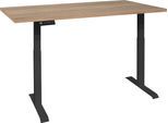 Schreibtisch MÄUSBACHER "Big System Office", schwarz (schwarz matt, eiche sägerau, schwarz matt, eiche sägerau), B:140cm, Tische, Schreibtisch, Breite 140 cm, elektrisch höhenverstellbar