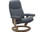 Relaxsessel STRESSLESS "Consul", blau (atlantic blau batick), B:85cm H:100cm T:77cm, Leder BATICK: BATICK ist ein leicht korrigiertes, durchgefärbtes und genarbtes Möbelleder, bei dem die meisten Unebenheiten und Spuren in der Regel entfernt wurden.;Leder PALOMA: PALOMA ist ein durchgefärbtes Semianilin-Möbelleder mit natürlicher Narbung.;ROHLEDER Stoff Q2 FARON: Ein fester zuverlässiger Bouclé mi