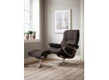Relaxsessel STRESSLESS "Mayfair", braun (chocolate paloma), B:79cm H:102cm T:73cm, Leder PALOMA: PALOMA ist ein durchgefärbtes Semianilin-Möbelleder mit natürlicher Narbung., Sessel, Relaxsessel, mit Hocker, mit Cross Base, Größe S, M & L, Holzakzent Braun