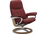 Relaxsessel STRESSLESS "Consul", rot (cherry paloma), B:78cm H:97cm T:70cm, Leder BATICK: BATICK ist ein leicht korrigiertes, durchgefärbtes und genarbtes Möbelleder, bei dem die meisten Unebenheiten und Spuren in der Regel entfernt wurden.;Leder PALOMA: PALOMA ist ein durchgefärbtes Semianilin-Möbelleder mit natürlicher Narbung.;ROHLEDER Stoff Q2 FARON: Ein fester zuverlässiger Bouclé mit einem s