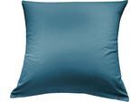 Kissenbezug PRIMERA "Primera Luxus-Satin Kissenbezug", blau (smaragd), B:80cm L:80cm, Mako-Satin, 100% Baumwolle, Mako-Satin, Kissenbezüge, Kissenbezug, Passend zu unserer Primera Luxus-Satin Bettwäsche
