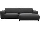 Ecksofa FLEXLUX "Lucera Chaislongue rechts oder links, L-Form, bequem", schwarz (deep schwarz), B:257cm H:73cm T:171cm, 100% Echteder, Sofas, Ecksofa, modern & anschmiegsam, Kaltschaum, Stahl-Wellenunterfederung
