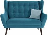 2-Sitzer HOME AFFAIRE "Hemmink", blau (petrol, hellblau), B:144cm H:107cm T:94cm, Samtvelours (100% Polyester);Luxus-Microfaser (100% Polyester);Struktur (94% Polyester, 6% Polyacryl), Sofas, 2-Sitzer, mit Knopfheftung