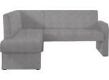 Eckbank HOME AFFAIRE "Umag", grau (hellgrau (arizona 4411)), B:190cm H:89cm T:140cm, Holzwerkstoff, Massivholz, Polyester, Sitzbänke, Eckbank, Sitz und Rücken gepolstert, verschiedene Qualitäten