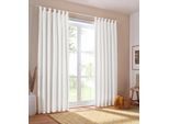 Vorhang OTTO HOME "Parry" Gr. 2, beige (natur), B:140cm H:175cm, Polyester, Recyceltes Material, Gardinen, Vorhang, 2-er Set, blickdicht, monochrom, basic, Topseller