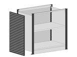 Schulte Lagertechnik Startmodul für erweiterbares Thekensystem MULTIplus, 2 Modulrahmen/1 Abschlussblende, mit Arbeitsplatte, Breite Aufsatz 806 mm