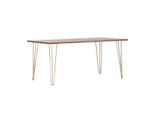 Landscape Esstisch, Braun, Gold, Holz, Mangoholz, massiv, rechteckig, 90x76x160 cm, Esszimmer, Tische, Esstische