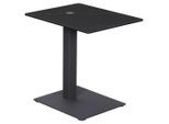 Dieter Knoll Beistelltisch, Anthrazit, Schwarz, Metall, Glas, Keramik, rechteckig, eckig, Bodenplatte, 35x45-65x45 cm, höhenverstellbar, Wohnzimmer, Wohnzimmertische, Beistelltische, Beistelltische Metall