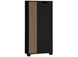 Mid.you Highboard, Schwarz, Eiche, Kunststoff, 3 Fächer, 59.8x124x19.55 cm, stehend, Wohnzimmer, Kommoden & Sideboards, Highboards