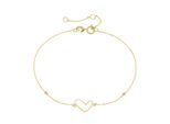 Armband LUIGI MERANO "Herz Mittelteil, Gold 585", gold, Armbänder, Herren, 19cm, Gelbgold 585, Armband