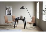Polsterstuhl STRESSLESS "Laurel", braun (latte batick, chrom matt), B:53cm H:92cm T:59cm, Leder BATICK: BATICK ist ein leicht korrigiertes, durchgefärbtes und genarbtes Möbelleder, bei dem die meisten Unebenheiten und Spuren in der Regel entfernt wurden., Stühle, Polsterstuhl, Low Back, Größe L, mit Beinen aus Stahl in Chrom matt