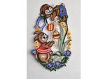 Fensterdekoration STICKEREIEN PLAUEN "Fensterbild Osterhasen", bunt, B:19cm H:31cm T:0,5cm, Polyester, Fensterbilder, Fensterdekoration, Plauener Spitze
