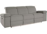 3-Sitzer HOME AFFAIRE "Kilado", grau, B:229cm H:98cm T:99cm, Struktur fein (95% Polyester 5%Nylon), Sofas, 3-Sitzer, mit 2x Relaxfunktion, verstellbarer Armlehne, Kopfteilverstellung