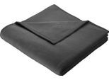 Wohndecke BIEDERLACK "Cotton Home", grau (anthrazit), B:150cm L:220cm, Baumwolle, Polyacryl, Wohndecken, Wohndecke, im Uni Design, Kuscheldecke