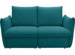 Schlafsofa "LOOKS XII", blau (petrol), B:180cm H:100cm T:97cm, 92% Polyester, 8% Nylon, LOOKS BY WOLFGANG JOOP, Sofas, Schlafsofa, mit Bettfunktion, Kissenoptik, Boxspring-Polsterung