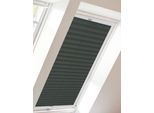 Dachfensterplissee SUNLINES "StartUp Style Crush", grau (anthrazit, weiß), B:73,9cm H:77,6cm, Obermaterial: 100% Polyester, Plissees, Dachfensterplissee, mit Führungsschienen