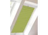 Dachfensterplissee SUNLINES "StartUp Style Crush", grün (limette, weiß), B:77,6cm H:136,1cm, Obermaterial: 100% Polyester, Plissees, Dachfensterplissee, mit Führungsschienen