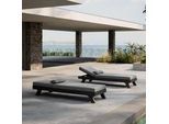 Gartenliege Susa Dunkelgrau Metall/Outdoorstoff