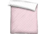 Wendebettbezug BIBERNA "Mix & Match in Größe 135x200 oder 155x220 cm", rosa (rosa, sterne), B:155cm L:220cm, Mako-Satin, Obermaterial: 100% Baumwolle, Bettbezüge, Bettbezug aus Baumwolle, gemusterte Bettwäsche mit Wendeoptik