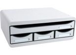 Exacompta TOOLBOX Lichtgrau, Ablagemodul A4+ mit 4 Schubladen, 27 cm tief, 13,5 cm hoch, stapelbar, 25 Jahre