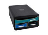 Exacompta Small Box Neo Deco sortiert, 3 Schubladen A4+, leise mit Sicherheitsstopp, stapelbar, 13,5 cm, 25 Jahre