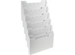 Exacompta Prospekthalter Wanddisplay horizontal, 6 A4 Fächer à 26 mm, erweiterbar per Clip, montiert, 25 Jahre Garantie Fragen Erklären