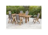 Gartentischgruppe Acapulco 7-tlg. in Grau Akazie