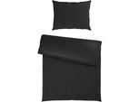 Bettwäsche Dobby Streif Schwarz ca. 140x200cm