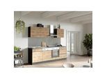 Küchenblock Turin ohne Geräte ca. 240 cm Eiche/Grau