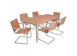Gartentischgruppe Denver 7-tlg. Teakholz
