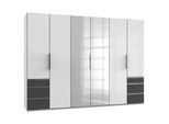 Drehtürenschrank Level 36D ca. 300 cm Graphitfarben/Weiß