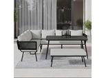 Dining-Loungeset Camea Grau Outdoorstoff/Metall/Polywood