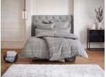 Bettwäsche OTTO HOME "Nature", grau (mittelgrau), B/L: 135cm x 200cm, 1 Stk., 1 Stk., Renforcé, B/L: 80cm x 40cm, 2 Stk., Renforcé, Obermaterial: 100% Baumwolle, Bettwäsche, Bettwäsche, Bettwäsche in unregelmäßigem Karo-Muster