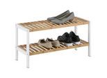 Schuhregal in Weiß/Naturfarben