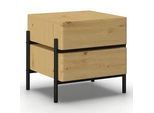Nachtkästchen Jasmina Schwarz/Eichefarben MDF