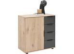 Kommode Bergamo Graphit/Eichefarben