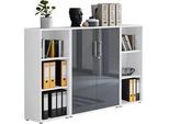Aktenschrank Office Edition Sw Set 2 niedrig Weiß/Anthrazit