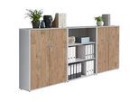 Aktenschrank Office Edition Sw Set 9 Grau/Eichefarben