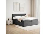 Boxbett Lucy Dunkelgrau ca. 180x200 cm mit Topper