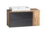 Waschtischkombi Varese ca. 105x65,5x47 cm Grau/Eiche