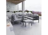 Dining-Loungeset Pergolina Grau Metall/Outdoorstoff
