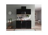Miniküche Oliver mit Geräten ca. 150 cm Schwarz